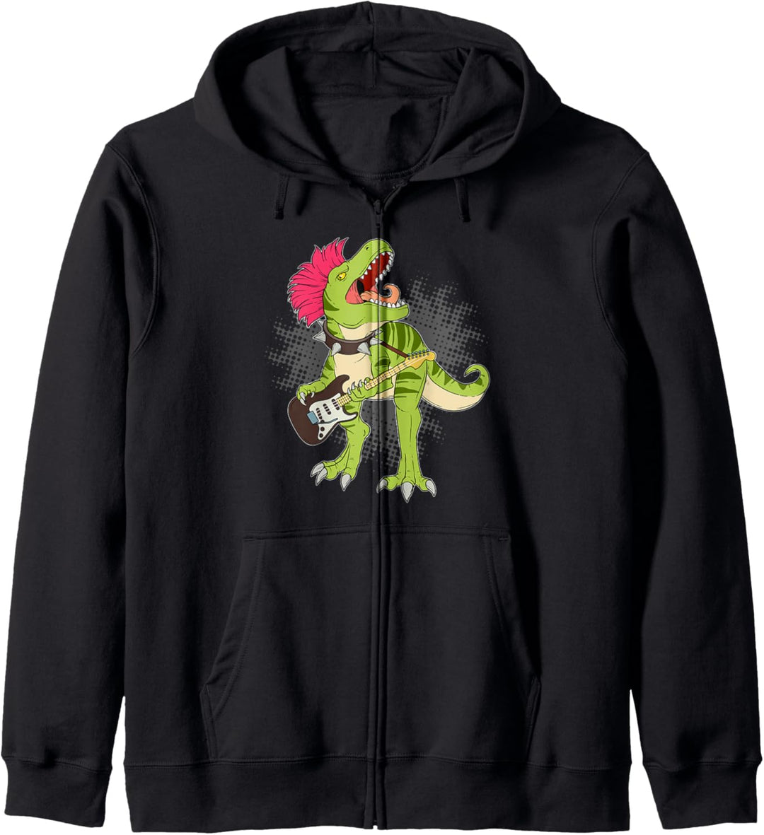 Lustiges T-Rex Rockstar Rock N Roll Hardrock Dinosaurier Kapuzenjacke