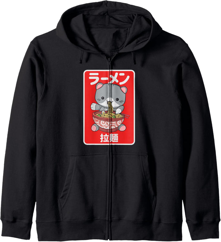 Süsse Ramen Katze, Maneki Japanische Neko Ramen Nudeln Kapuzenjacke