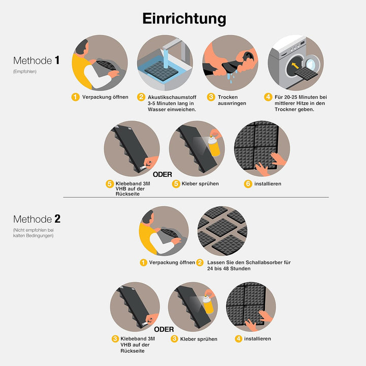 Fstop Labs 12 Stücke Schallabsorber, 3D Hochdichte Akustikschaumstoff, Hall-Echo-Fliesen reduzieren,