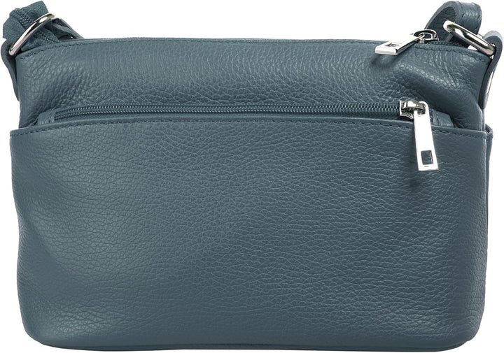 Cluty Umhängetasche echt Leder Damen - 020617 Blau, Blau