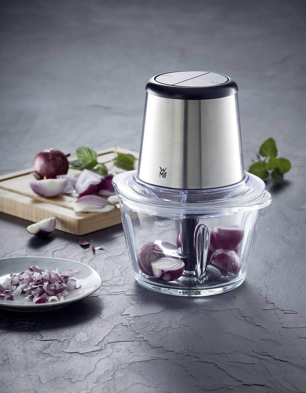 WMF Kult X Edition Zerkleinerer elektrisch mit Glasbehälter, 320 W, 2 Geschwindigkeitsstufen, grosse