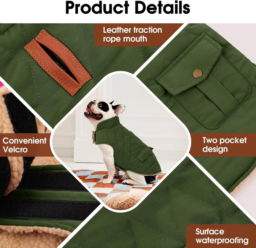 CITÉTOILE Wintermantel Hundemantel, Warme Winterjacken mit Fleece für Hunde,Hundejacke Hundekleidung