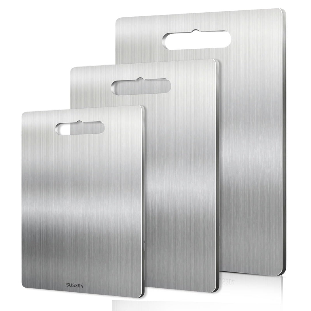3 Stück 304 Schneidebrett Aus Edelstahl, Schneidebrett, Edelstahl-Schneidebrett, Dickes Metallschnei
