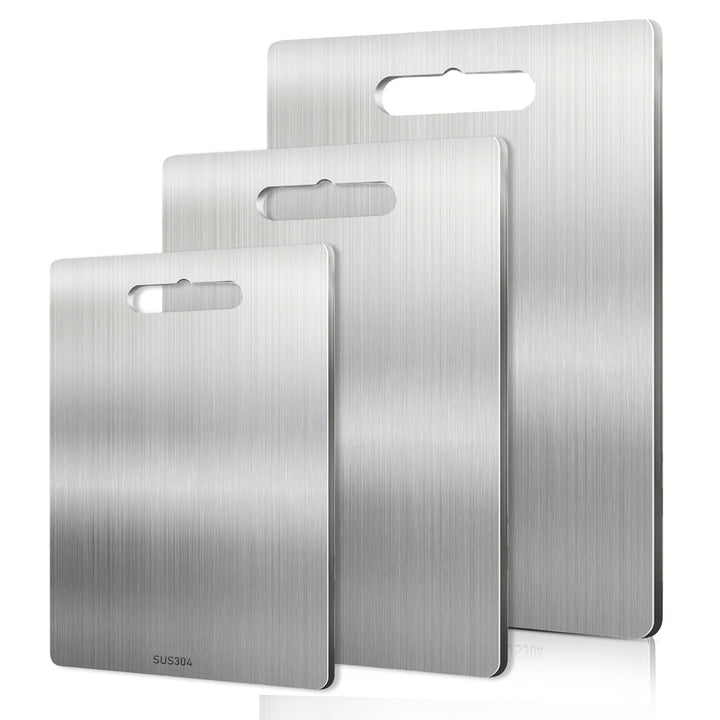 3 Stück 304 Schneidebrett Aus Edelstahl, Schneidebrett, Edelstahl-Schneidebrett, Dickes Metallschnei