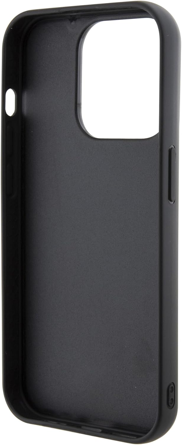CG Movie Karl Lagerfeld Saffiano-Leder-Schutzhülle für iPhone 15 Pro, Schwarz, Schwarz