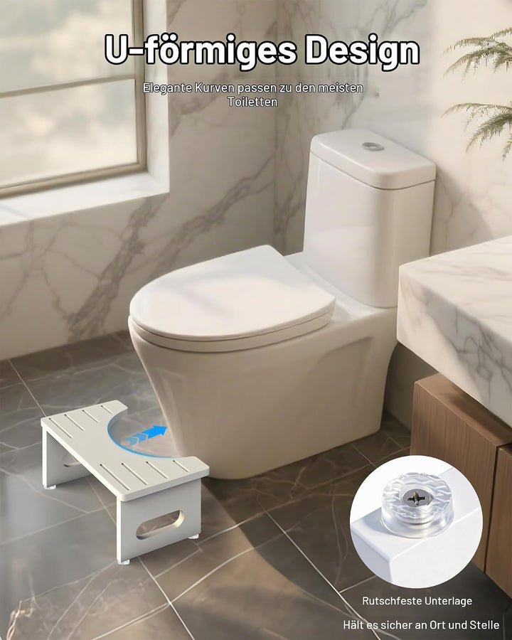YOSE Toilettenhocker Erwachsene - Klappbar &amp; Massiv, 35° Ergonomischer Kackhocker aus Premium Bambus