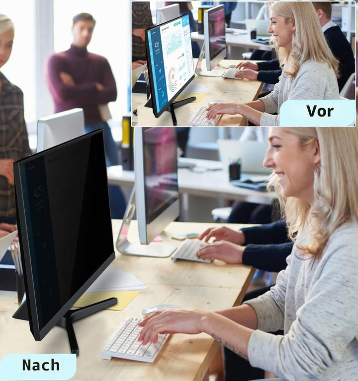 PYS 24 Zoll Blickschutzfolie für 16:9 Ultra-Slim Bezel Monitor Selbstklebend Abnehmbar Blickschutzfi