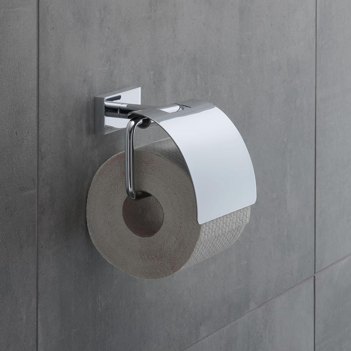 Duravit Papierrollenhalter Karree, Toilettenpapierhalter für 1 Rolle, Klopapierhalter Wandmontage, C