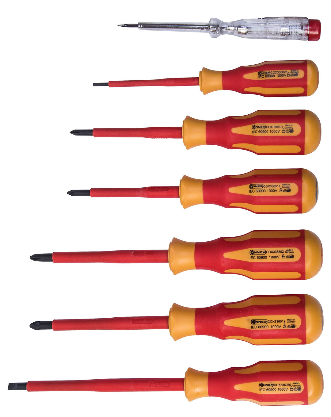 Connex COX336207 Elektriker-Schraubendreher-Satz VDE, 2-Komponenten-Griffe, 7-teilig