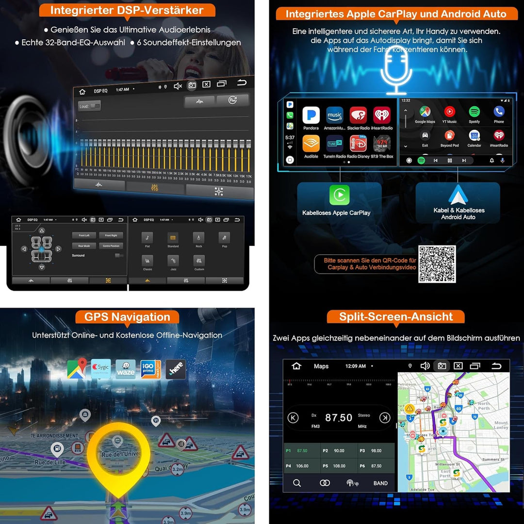 Erisin 7 Zoll 8-Kern 4GB RAM+64GB ROM Android 14 Autoradio mit GPS Navi für BMW E46 3er 318d 320 325