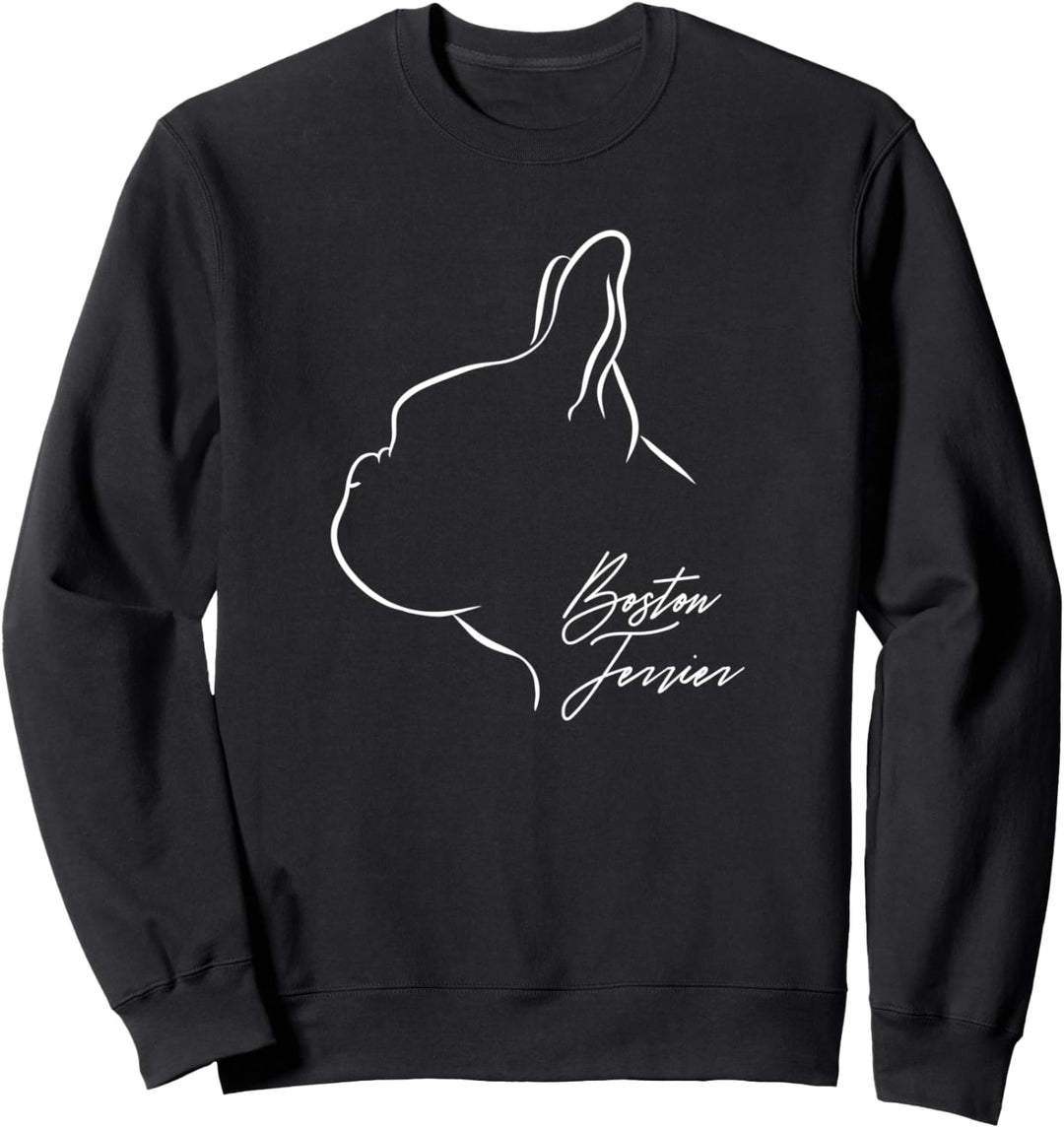 Boston Terrier Profil Hunderasse Hund Hunde Sweatshirt