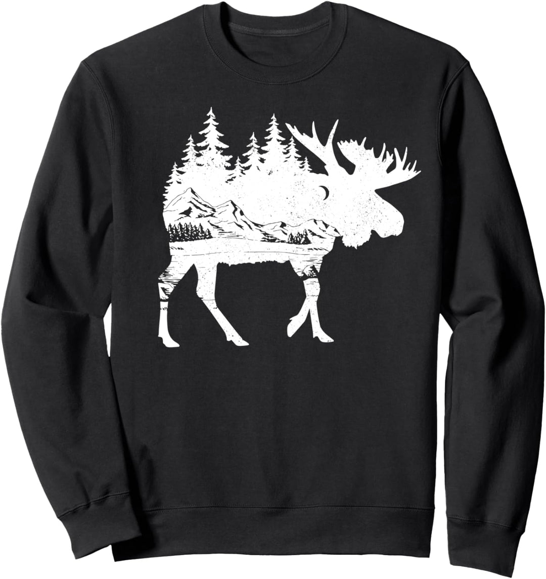 Moose Nature Alaska Wandern, Angeln, Camping, Jagd, Geschenk Sweatshirt