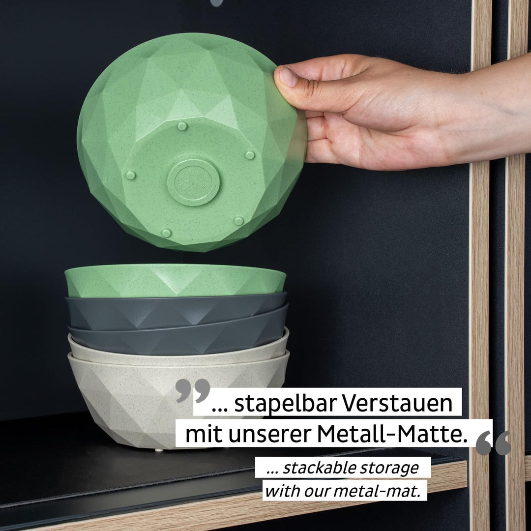 silwy® Super-Magnet-Bowl GREEN (2er-Set) HIGH-TECH-Kunststoff - perfekt für Camping, Caravaning und