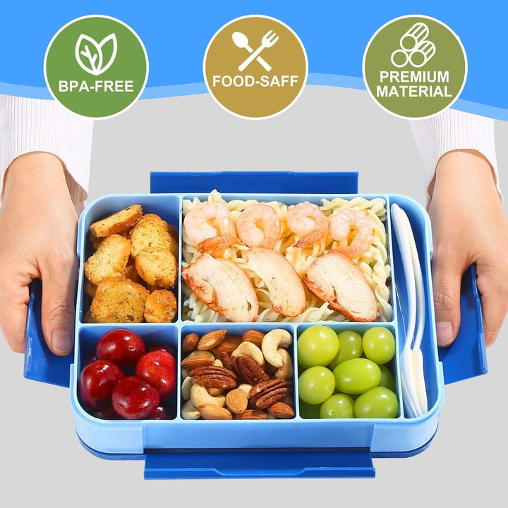 Inngly Kinder Brotdose mit Fächern – 1300ML BPA Frei Bento Box Lunchbox Vesperdose, Auslaufsicher Mi