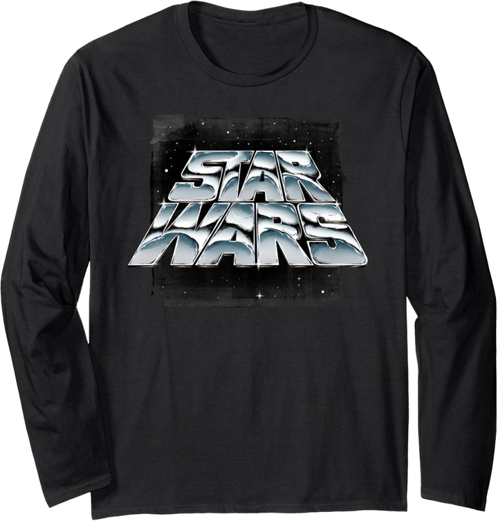 Star Wars Chrome Slant Logo Langarmshirt