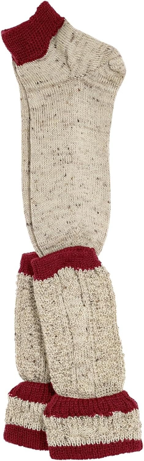 Lusana Herren Trachtenstrümpfe 38W / 39L Beige (Beigemeliert/Bordeaux 920), 38W / 39L Beige (Beigeme
