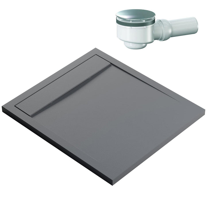 Bernstein Duschtasse New York 90x120 cm Betonoptik, Flache Duschwanne in Steinoptik, Rechteckiges Du