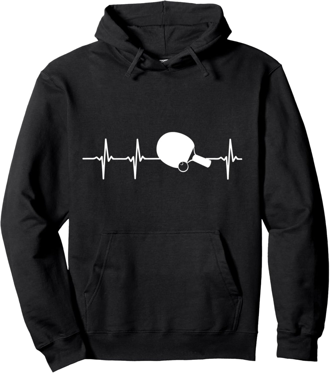 Table Tennis Player Heartbeat Pullover Hoodie