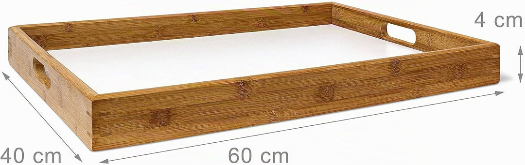 Relaxdays Tabletttisch Bambus H x B x T: ca. 72 x 60 x 40 cm Beistelltisch mit Tablett als Klapptisc