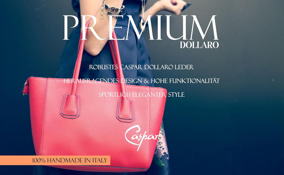 Caspar TL812 klassisch elegante Damen Leder Handtasche Einheitsgrösse Rosa, Einheitsgrösse Rosa