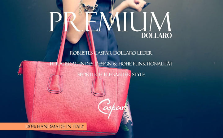 Caspar TL812 klassisch elegante Damen Leder Handtasche Einheitsgrösse Rosa, Einheitsgrösse Rosa