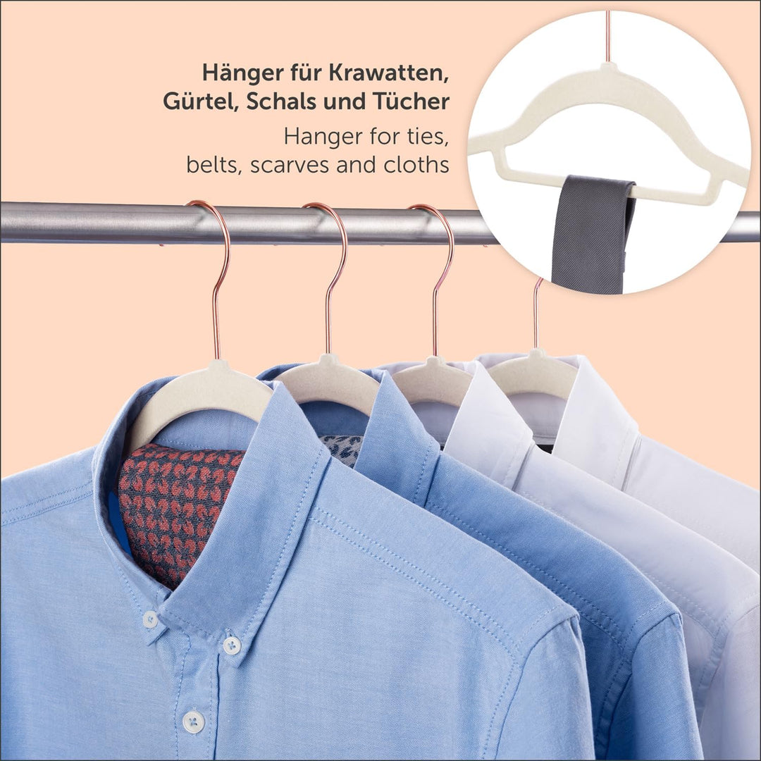 Blumtal Kleiderbügel Samt 100 Stück - Bügel Samt 360° drehbar und belastbar - Kleiderbügel rutschfes