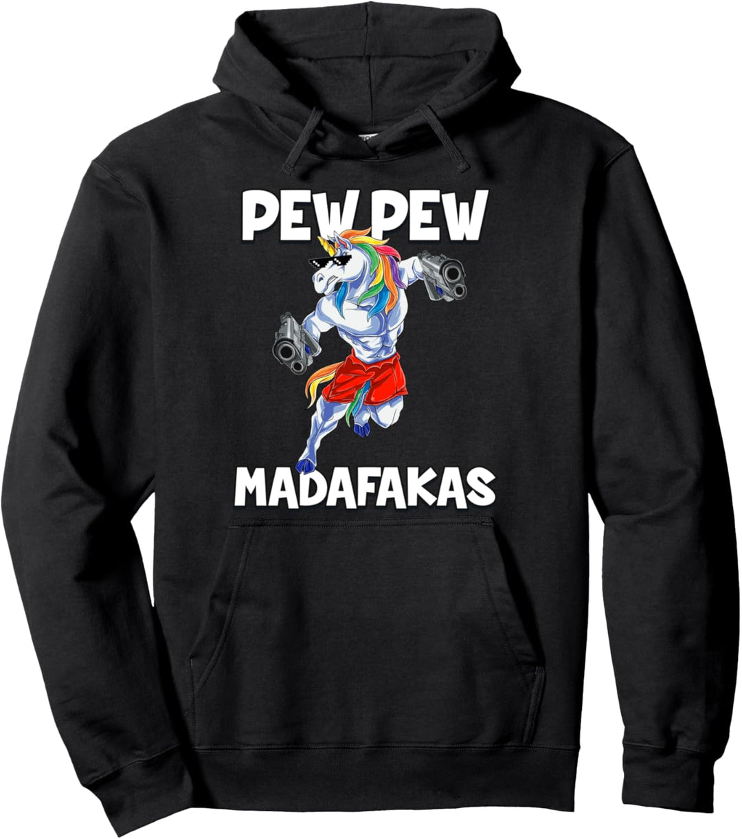 Pew Pew Madafakas Einhorn Pullover Hoodie