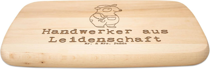 Mr. & Mrs. Panda Frühstücksbrett Handwerker Leidenschaft - Geschenk, Schneidebrett Holz, Werkstatt,
