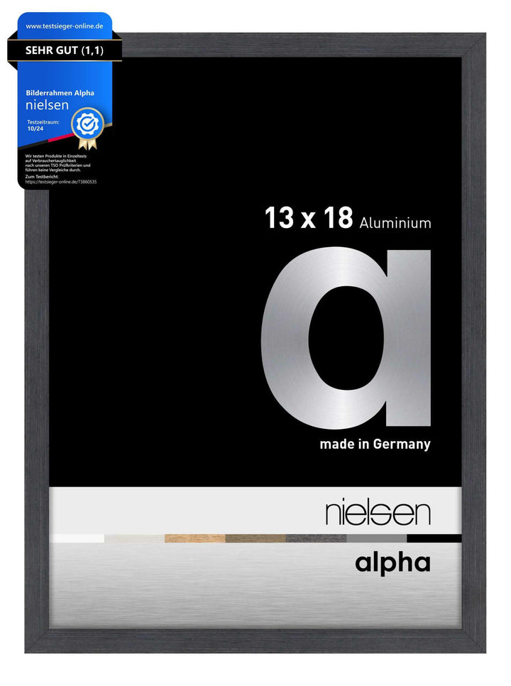 nielsen Aluminium Bilderrahmen Alpha, 13x18 cm, Grau Grau 13 x 18 cm, Grau 13 x 18 cm