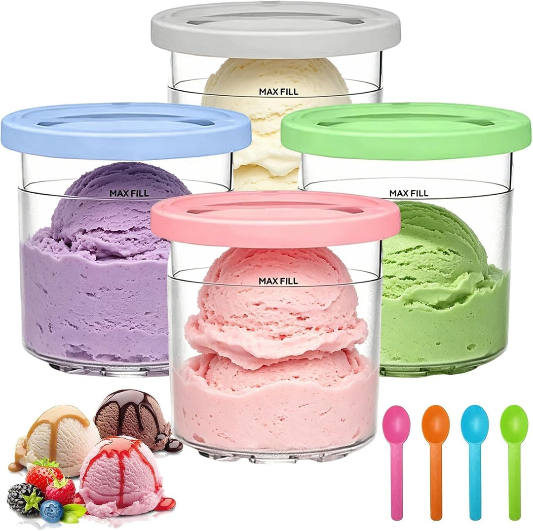 4 Stück Container for Ninja Creami NC300EU NC301EU,Replacement for Ninja Creami Deluxe Pints and Lid