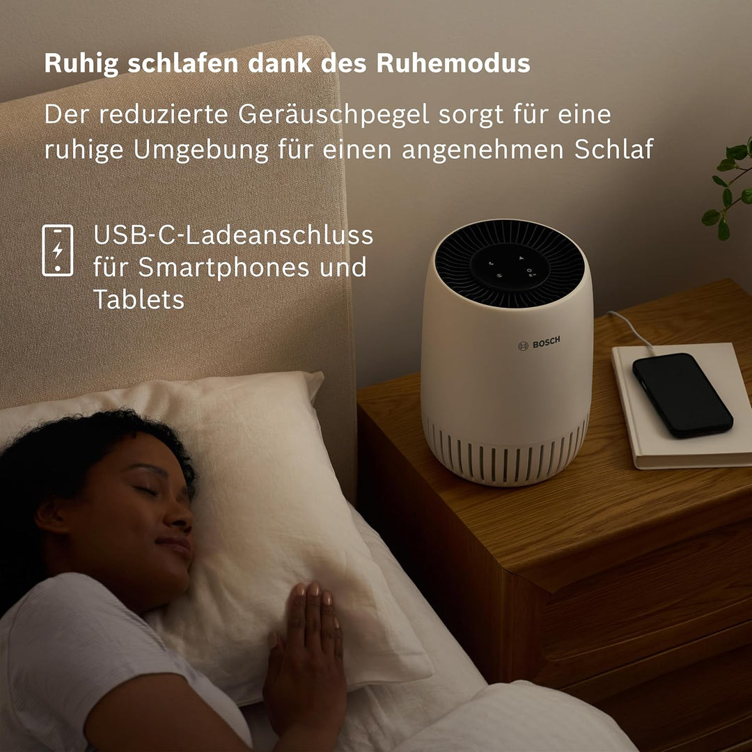 Bosch Air 500 Luftreiniger - Für Räume bis zu 20 m² - Entfernt effizient Schadstoffe - Mit 2-in-1 Lu