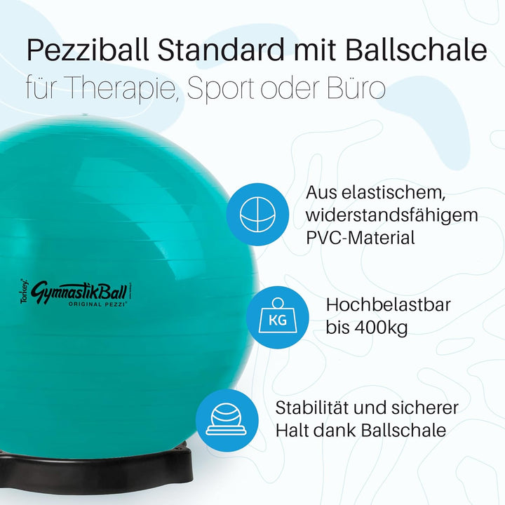 PEZZI Original Pezziball Standard m. Ballschale Sitzball 53cm Violett, 53cm Violett