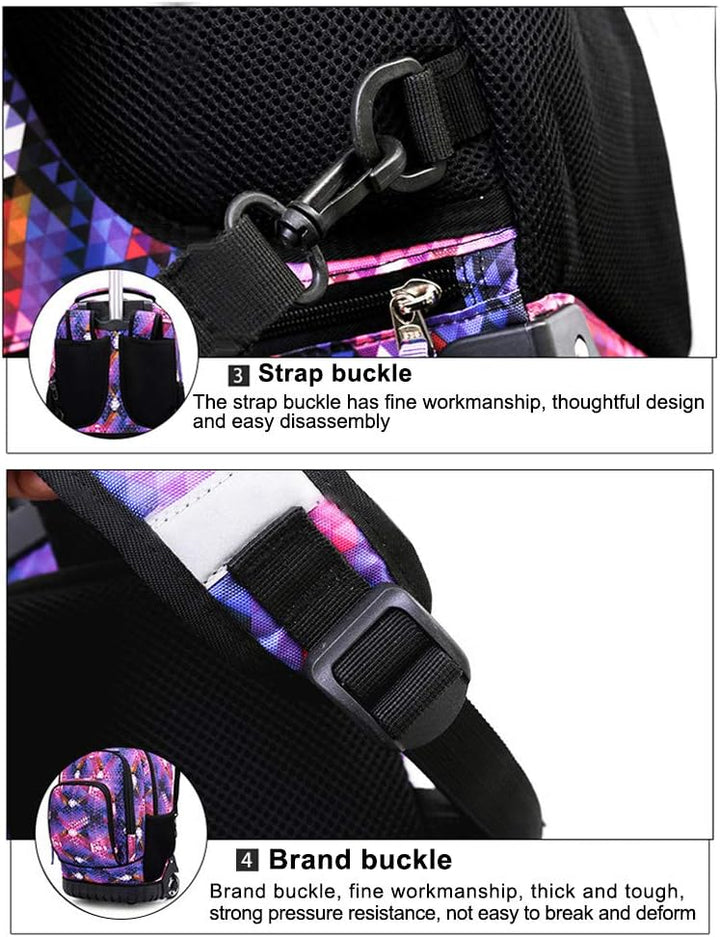Trolley Rucksack Schulrucksack Schüler Multifunktionaler Rucksack Schultaschen Koffer Laptop Reise S