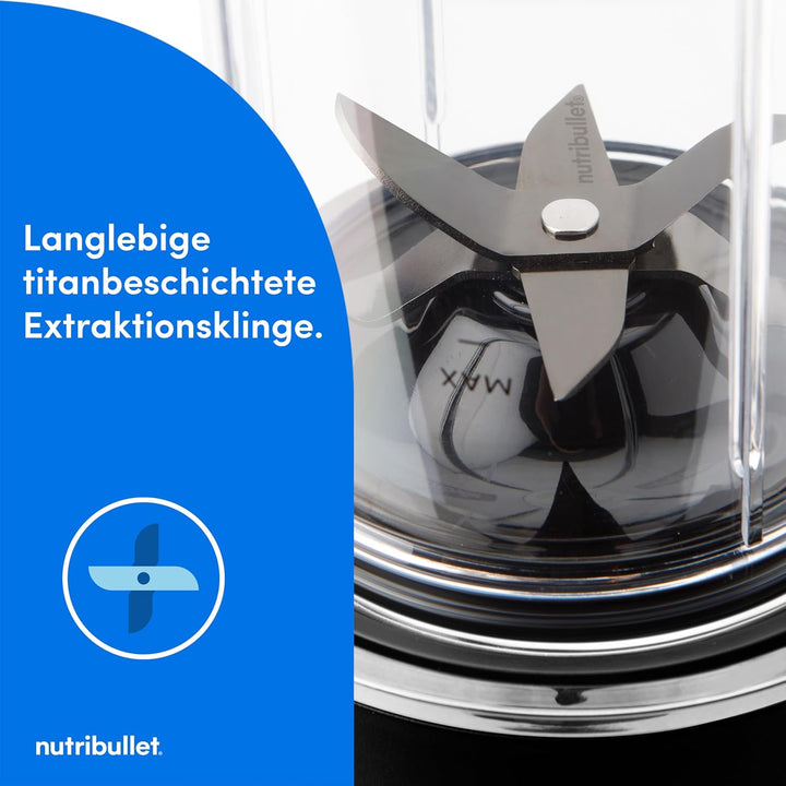 nutribullet Ultra NB1206MB, Mixer mit Tritanbehälter, Edelstahl-Mahlklingen, Elektrischer Smoothie-M