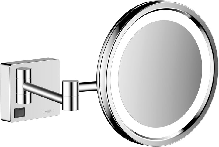 hansgrohe AddStoris - Kosmetikspiegel mit LED-Beleuchtung, Schminkspiegel mit Beleuchtung, Rasierspi