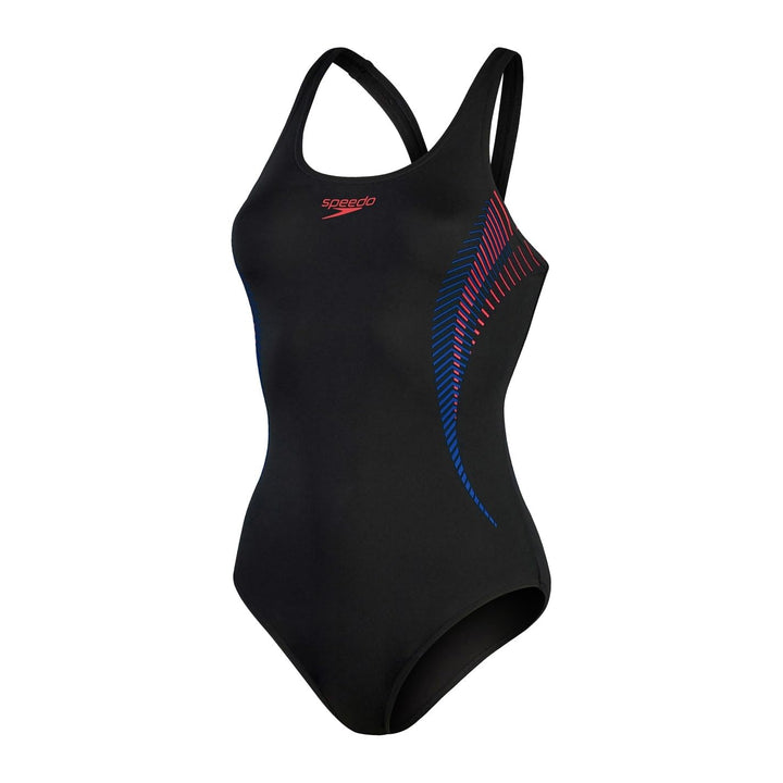 Speedo Damen Schwimmanzug Eco Endurance+ 34 Black,-fed Red-chroma, 34 Black,-fed Red-chroma