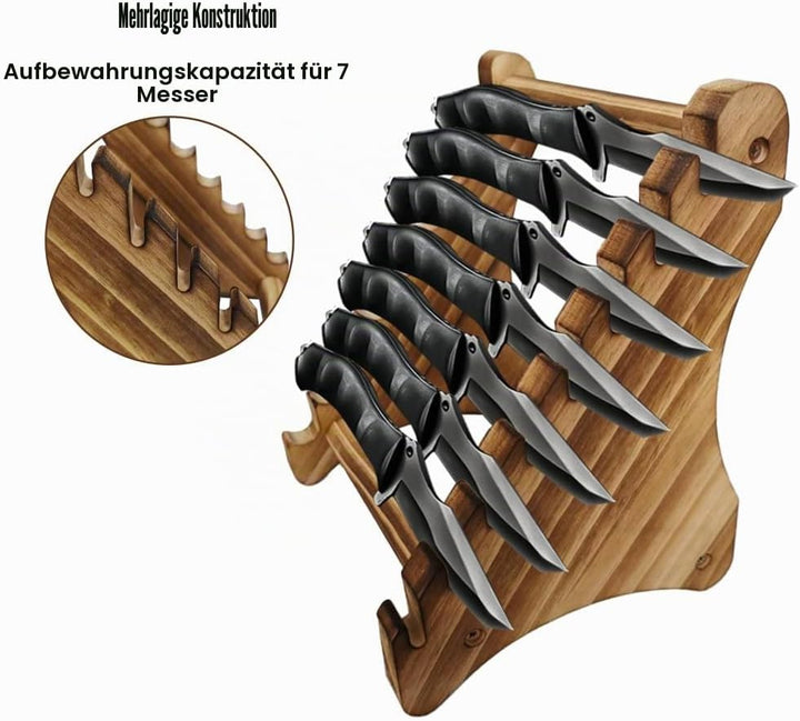 Mini Messerständer, 1 Stuck Holz Taschenmesser Display Halter, 7-Lagiger Messer-Präsentationsständer