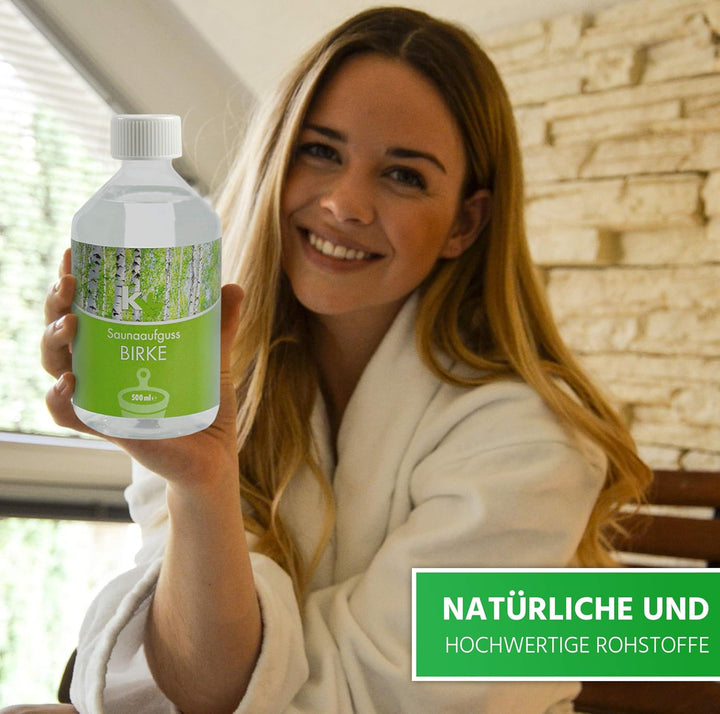 KK Sauna Aufguss Konzentrate PREMIUM - Made in Germany - Duftsorte Birke - 500 ml Flasche - Wellness