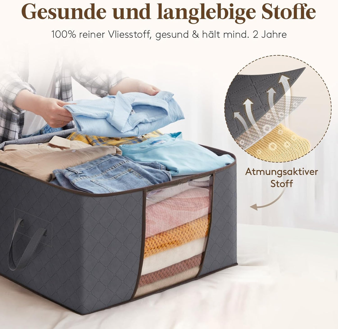 Lifewit 10 Stück Aufbewahrungstasche, Aufbewahrungsbox mit Deckel, Kleiderschrank Organizer Faltbare
