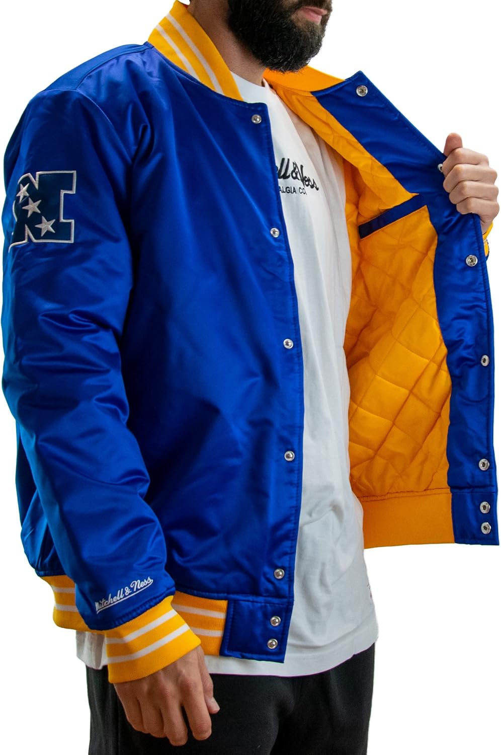 Mitchell & Ness NFL Heavyweight Satin Jacket S Los Angeles Rams - Royal, S Los Angeles Rams - Royal