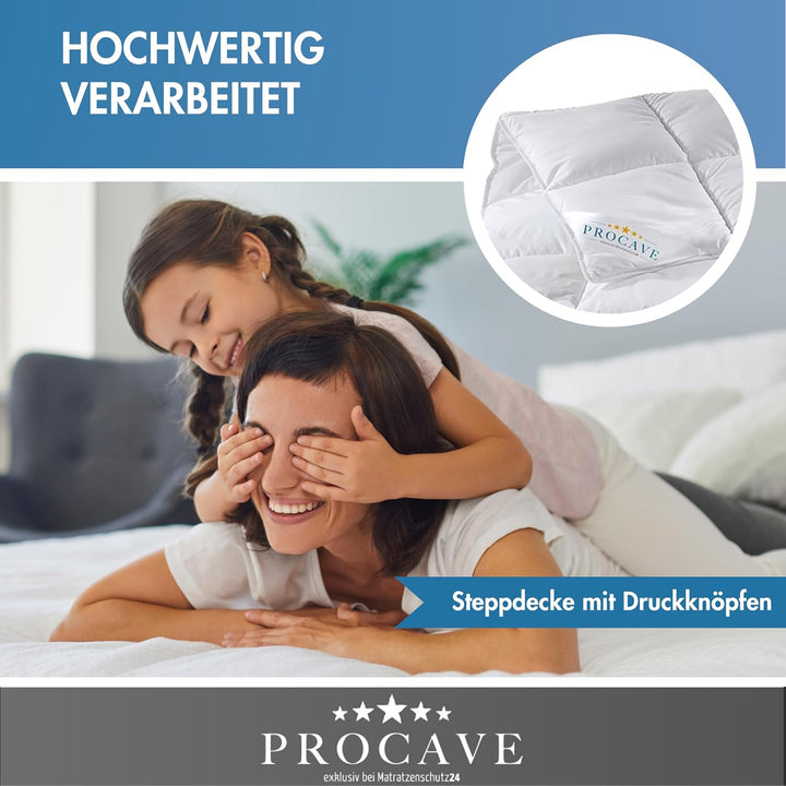 PROCAVE Micro-Comfort 4 Jahreszeiten 155x220 cm Ganzjahresdecke | Microfaser | Steppdecke | Bettdeck