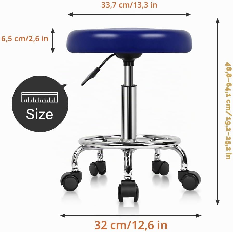 KKTONER Rollhocker mit Pedal (Blau), Blau
