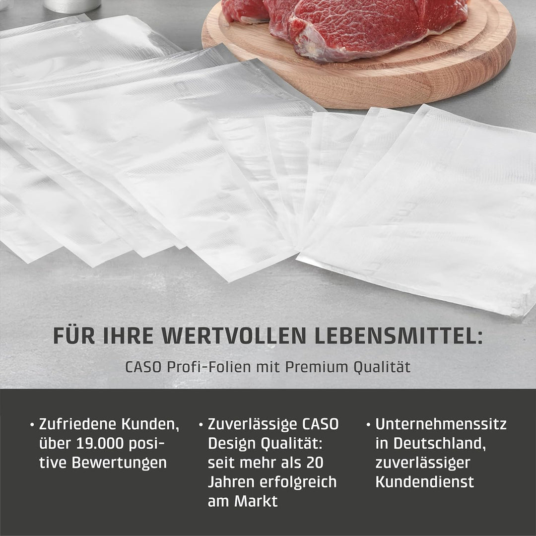 CASO 6 Sterne Profi-Folienbeutel 30 x 40 cm, 50 Beutel, für alle Vakuumierer, SousVide-geeignet, wie
