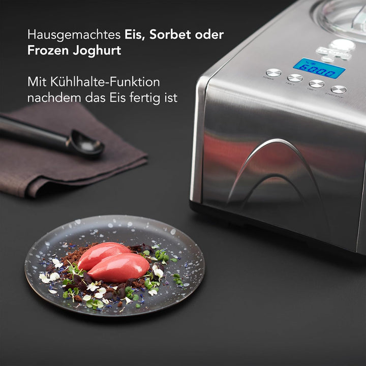 Wilfa VANILLA Eismaschine – Ice Cream Maker für Eis, Sorbet und Frozen Yoghurt, 1,5 Liter Fassungsve