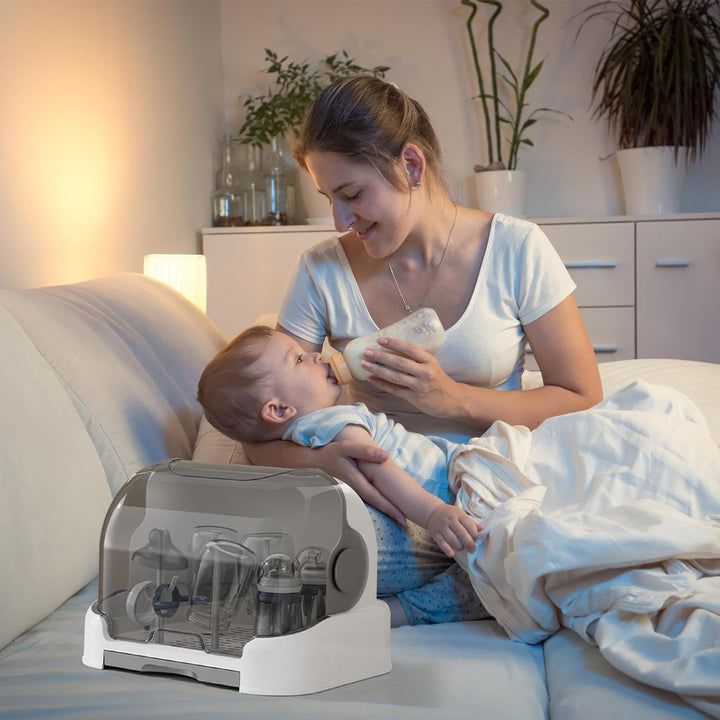 Abtropfgestell Für Babyflaschen Mit Abdeckung, Trockenständer Babyflaschen Mit Abnehmbarer Tropfscha