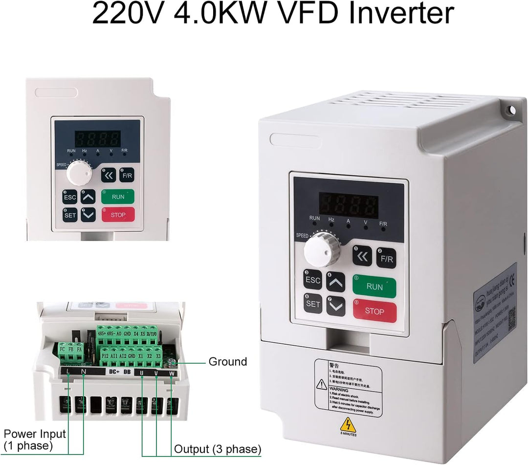 CNC Spindel Motor Kits, 220V 4KW 4000W Luftgekühlte Spindel Quadratische CNC Motor 220V 4KW VFD und