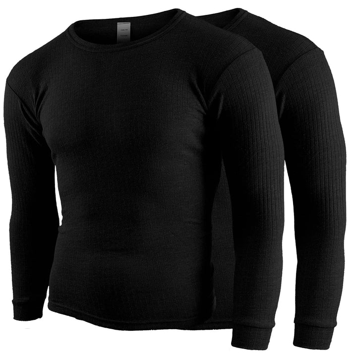 Black Snake® Thermounterhemd Thermounterwäsche Sport Unterhemden Herren 2 Stück Langarm L Schwarz, L