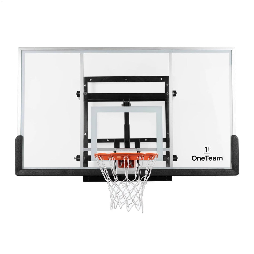 OneTeam Basketball Backboard Grösse 180 x 105 cm Farbe Schwarz Höhenverstellbares Backboard mit Nylo
