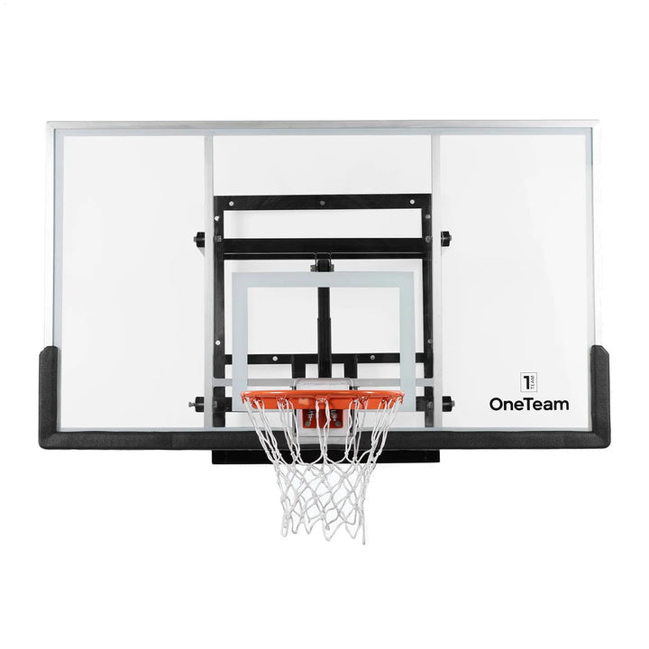 OneTeam Basketball Backboard Grösse 180 x 105 cm Farbe Schwarz Höhenverstellbares Backboard mit Nylo