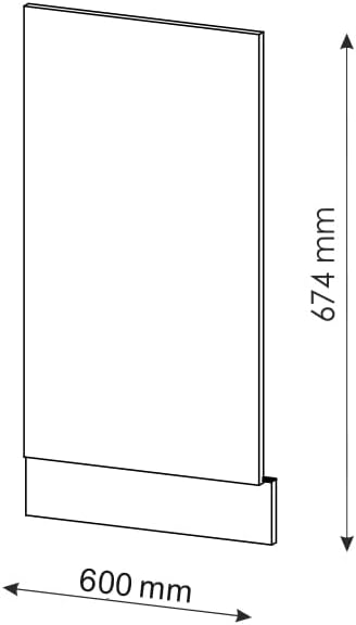 Vicco Frontblende Fame-Line, Anthrazit Hochglanz/Goldkraft Eiche, 60 cm ohne Arbeitsplatte Geschirrs